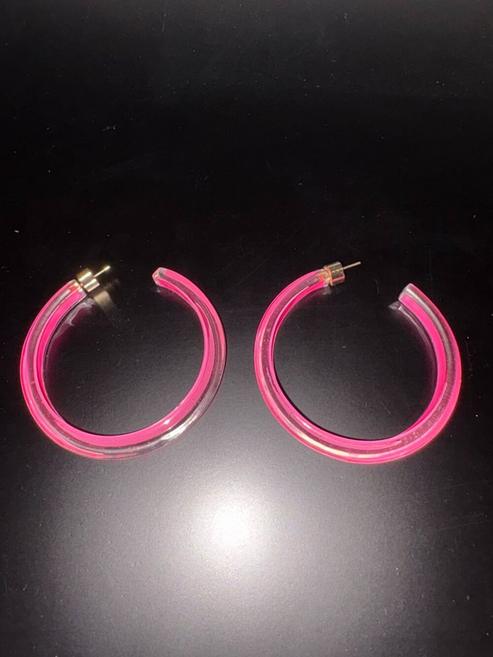 Alison Lou Medium eon Pink Jelly Hoop Earrings